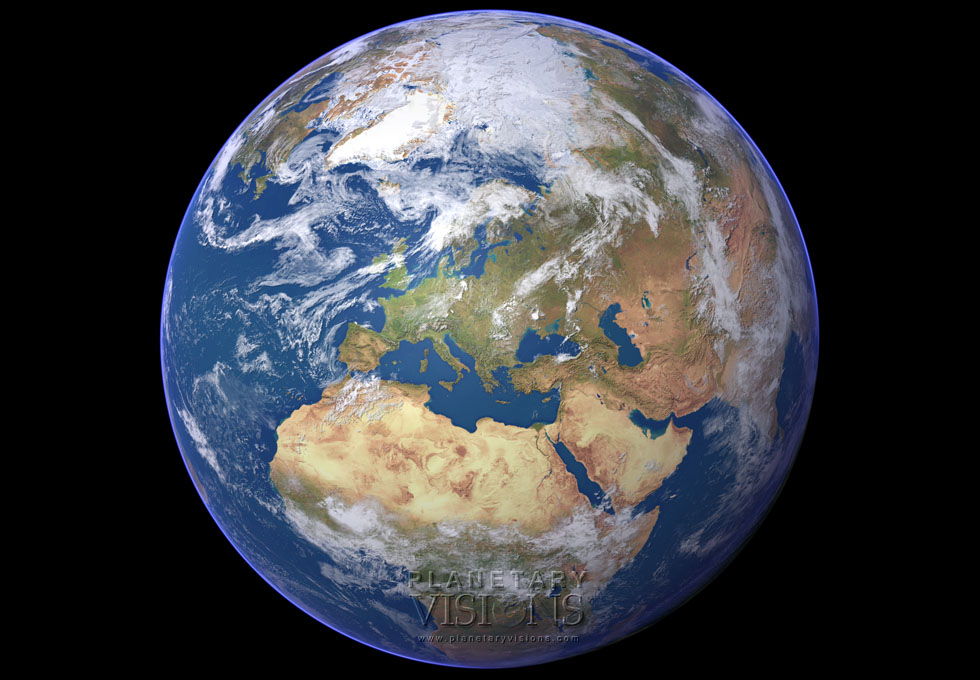 Cloudy globe satellite earth