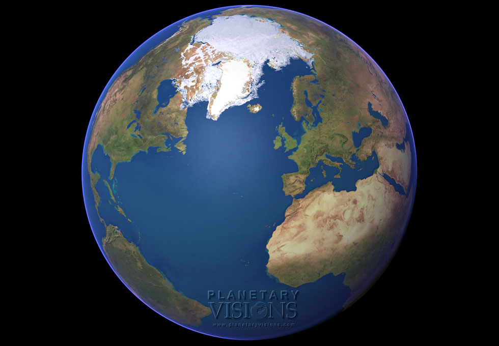 Cloud-free globe satellite earth