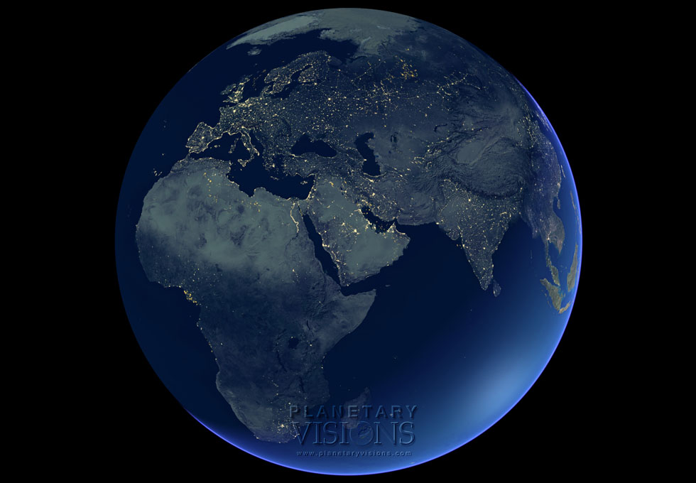 City lights satellite earth night
