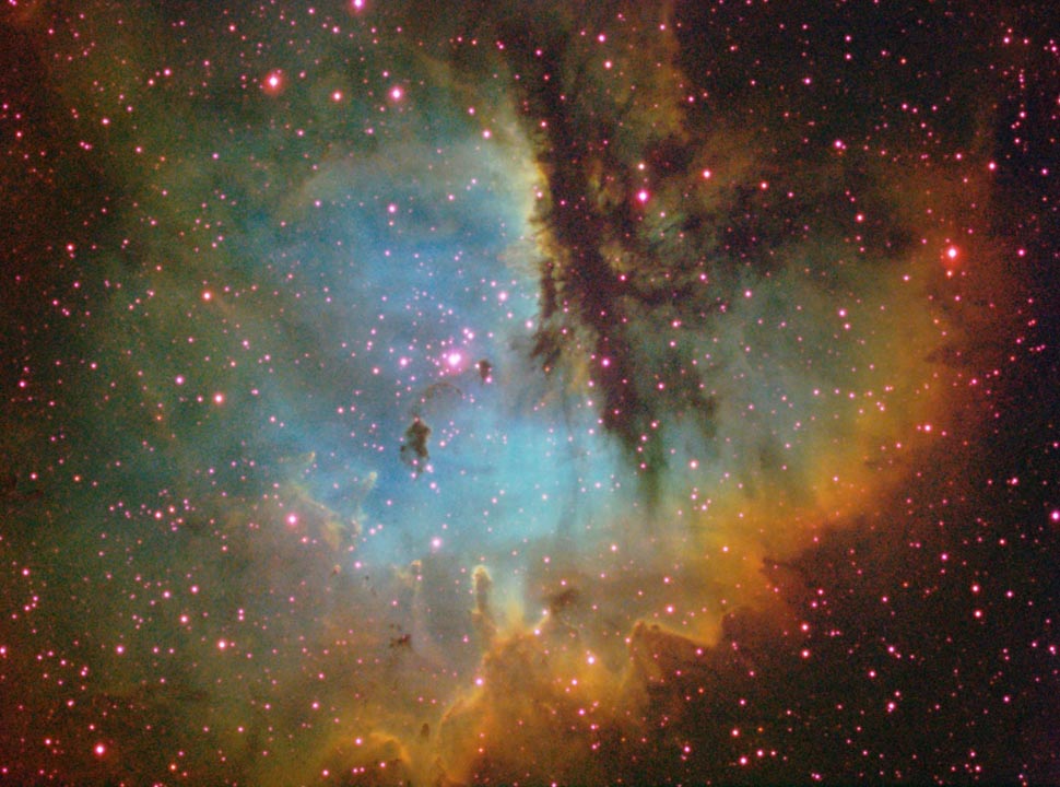 NGC 281 + IC 1590 nebula cluster