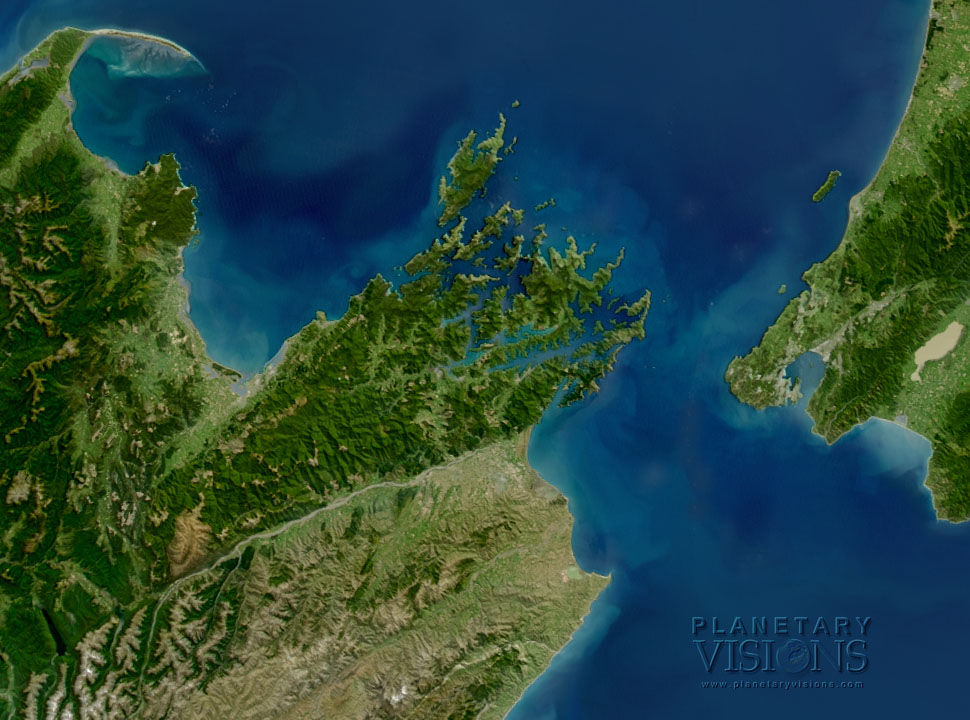 Cook Strait - Satellite Imagemap 250m New Zealand