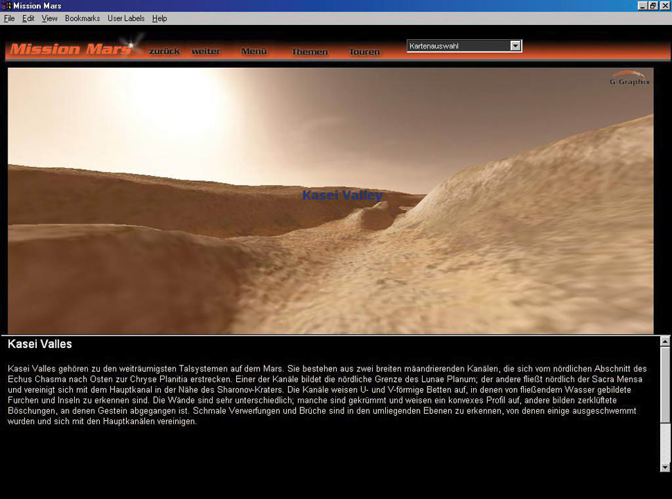 3D Mars interactive flight