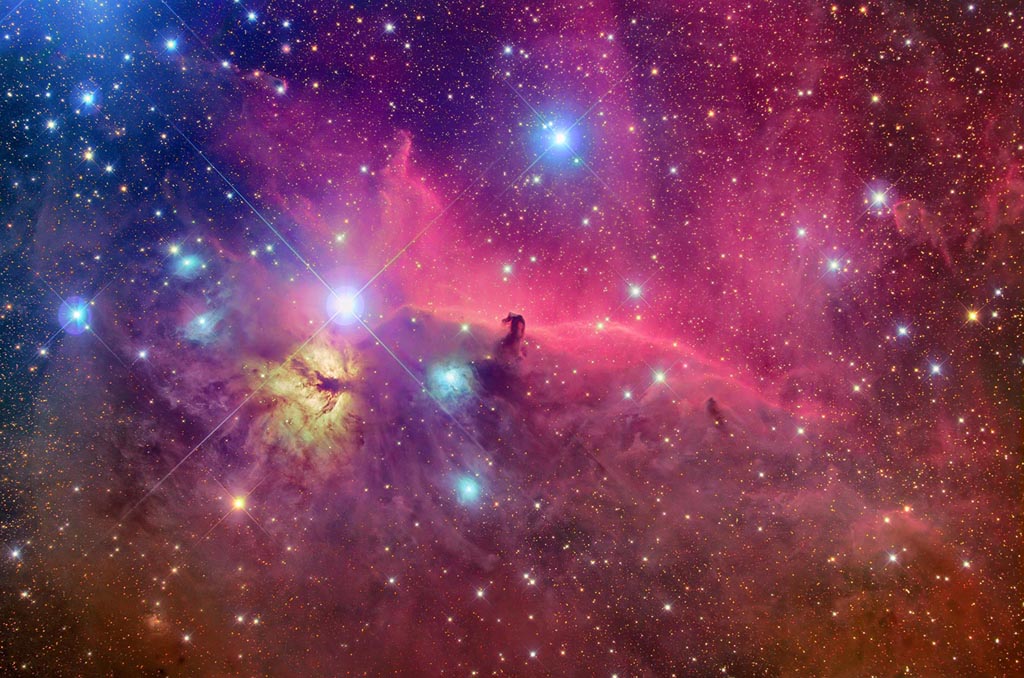 B33, Horsehead Nebula + NGC 2024, Flame Nebula nebula