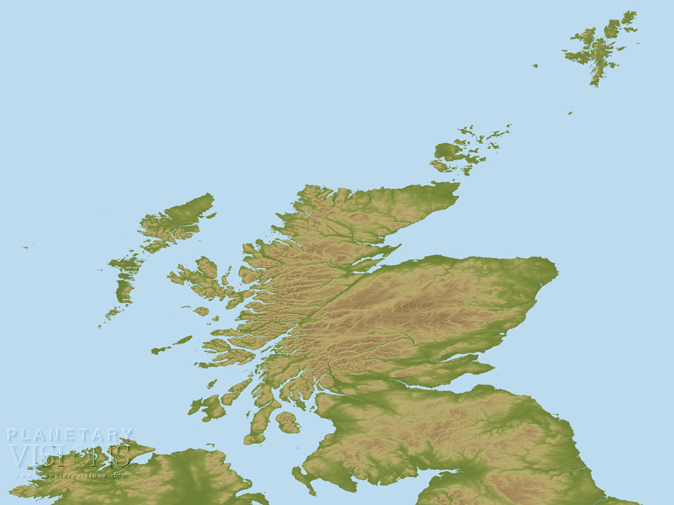 Scotland coloured by height