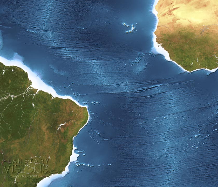 Mid-Atlantic Ridge satellite + bathymetry