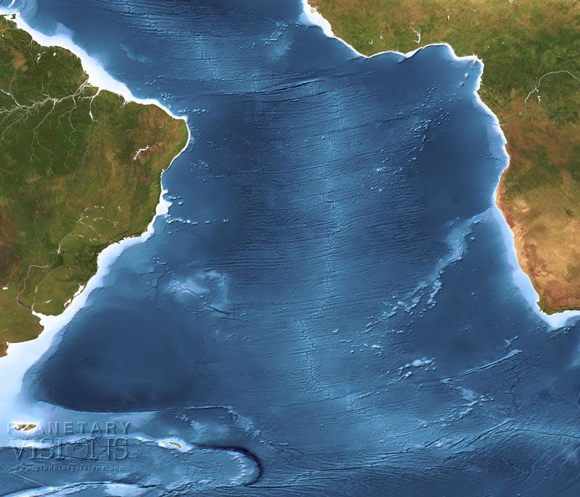 Mid-Atlantic Ridge satellite + bathymetry