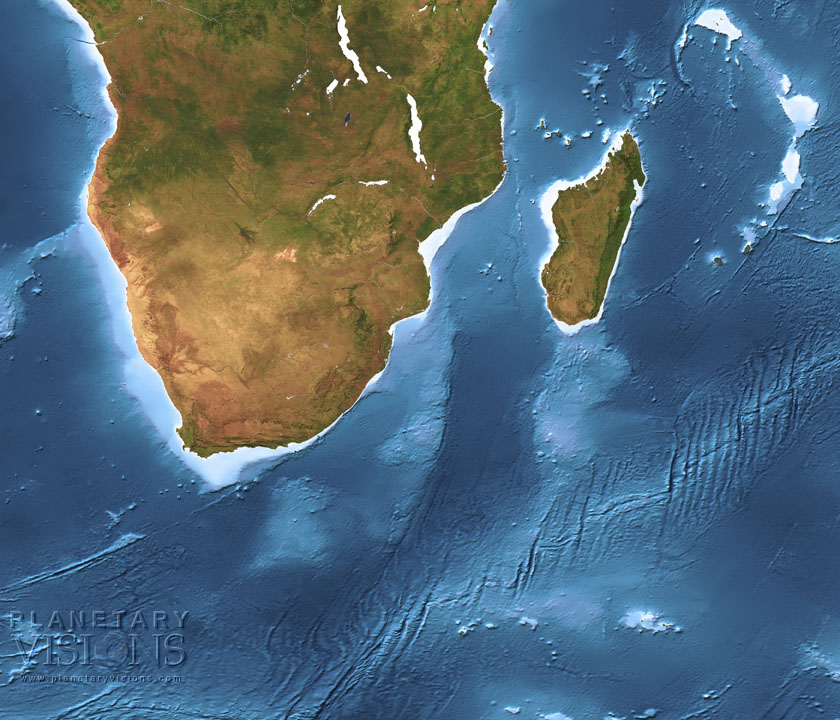 Africa / Madagascar - satellite + bathymetry