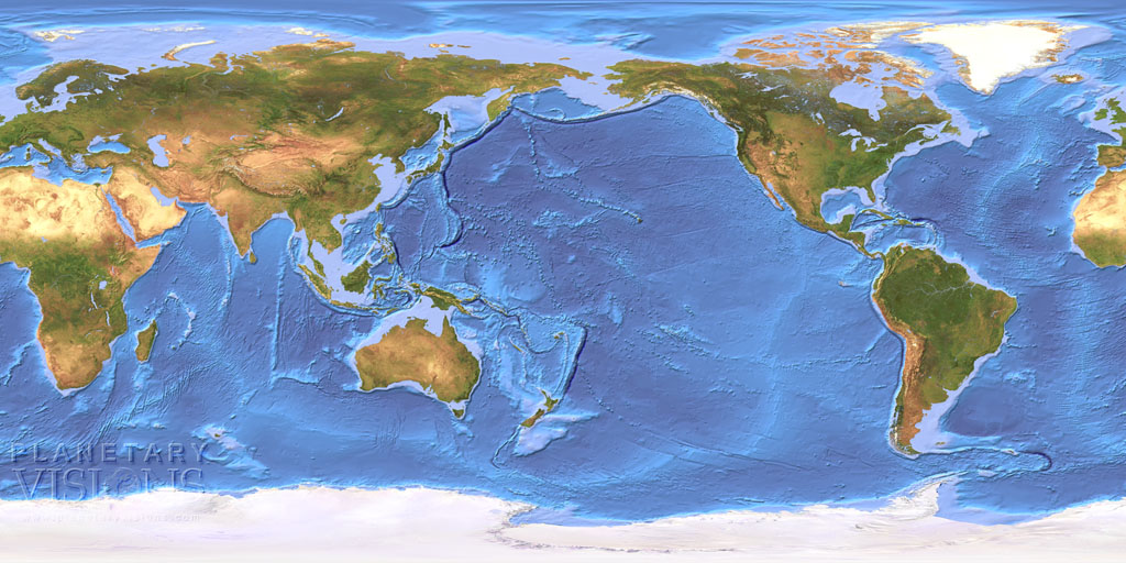 Bathymetry + satellite texture map