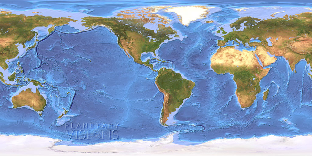Bathymetry + satellite texture map