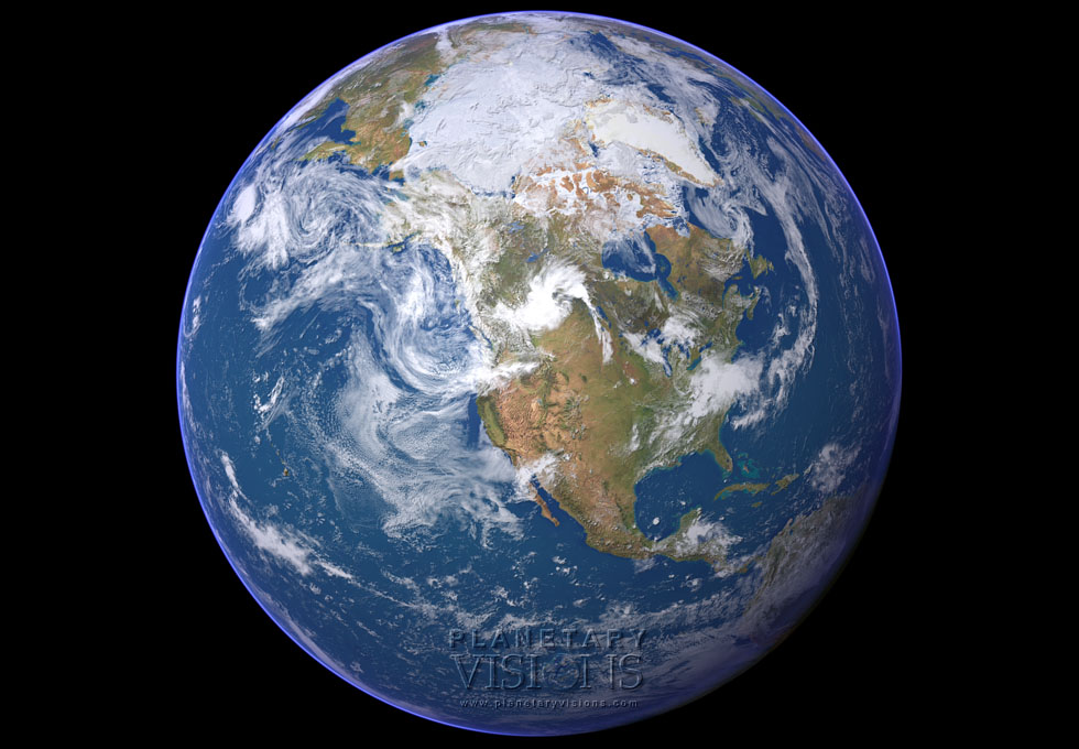 Cloudy globe satellite earth