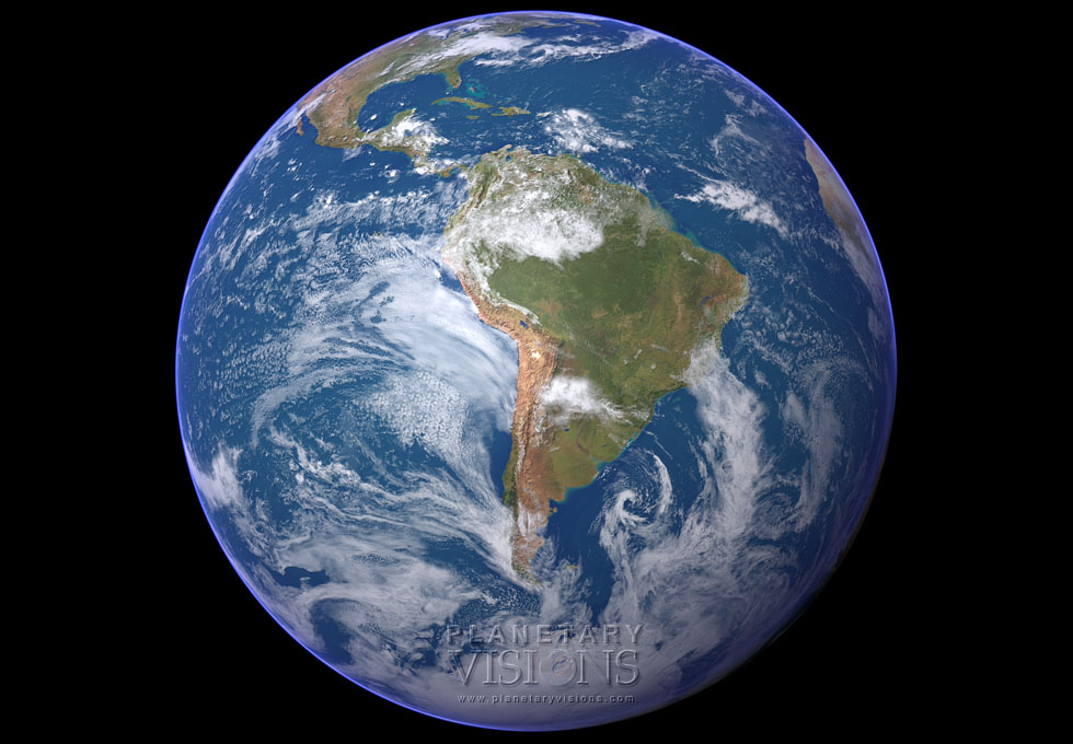 Cloudy globe satellite earth