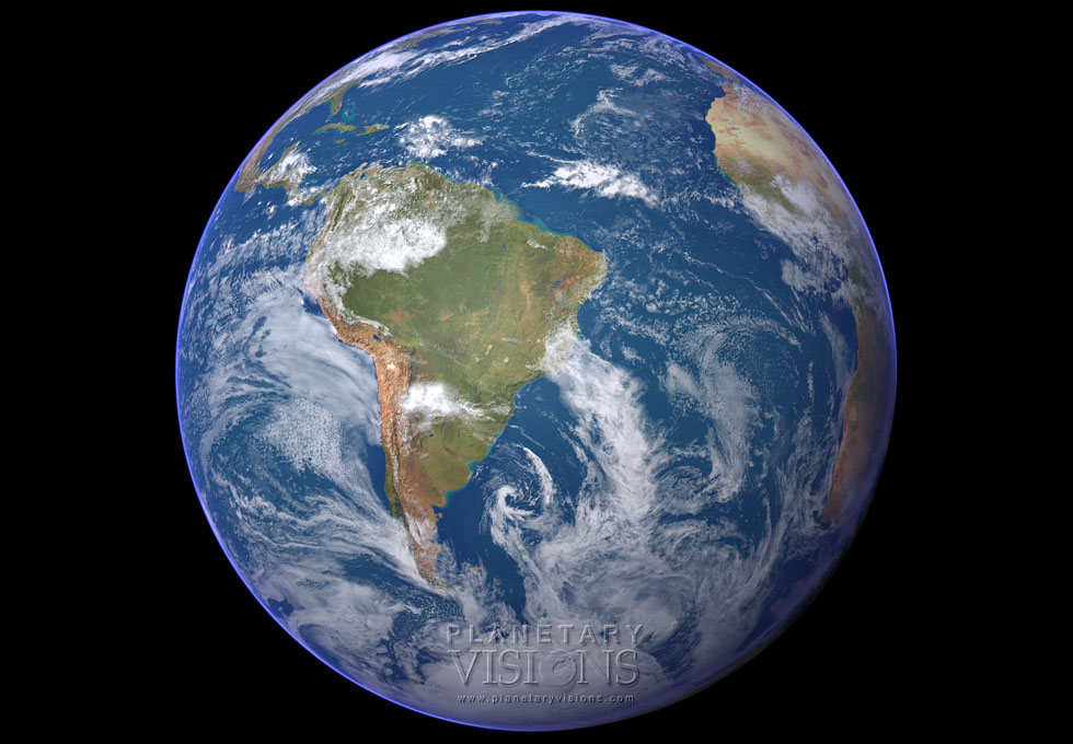Cloudy globe satellite earth