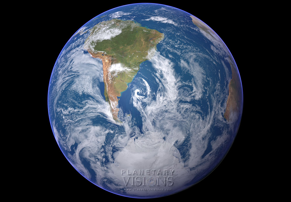 Cloudy globe satellite earth