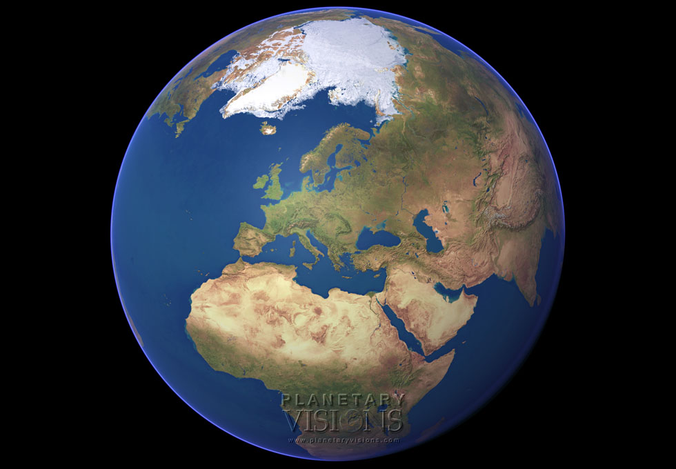Cloud-free globe satellite earth