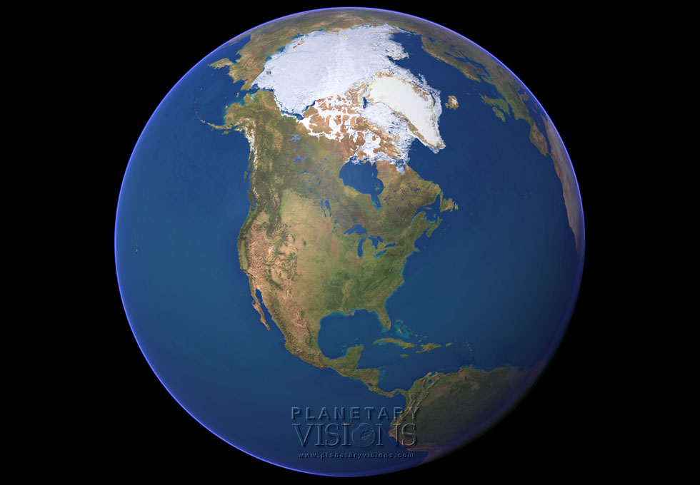 Cloud-free globe satellite earth