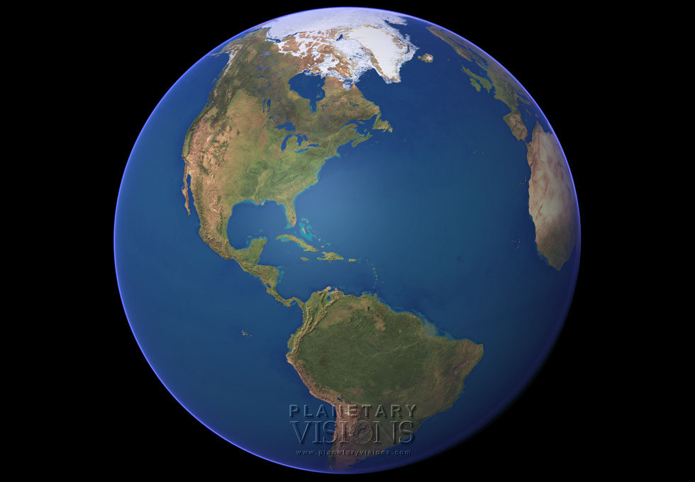 Cloud-free globe satellite earth