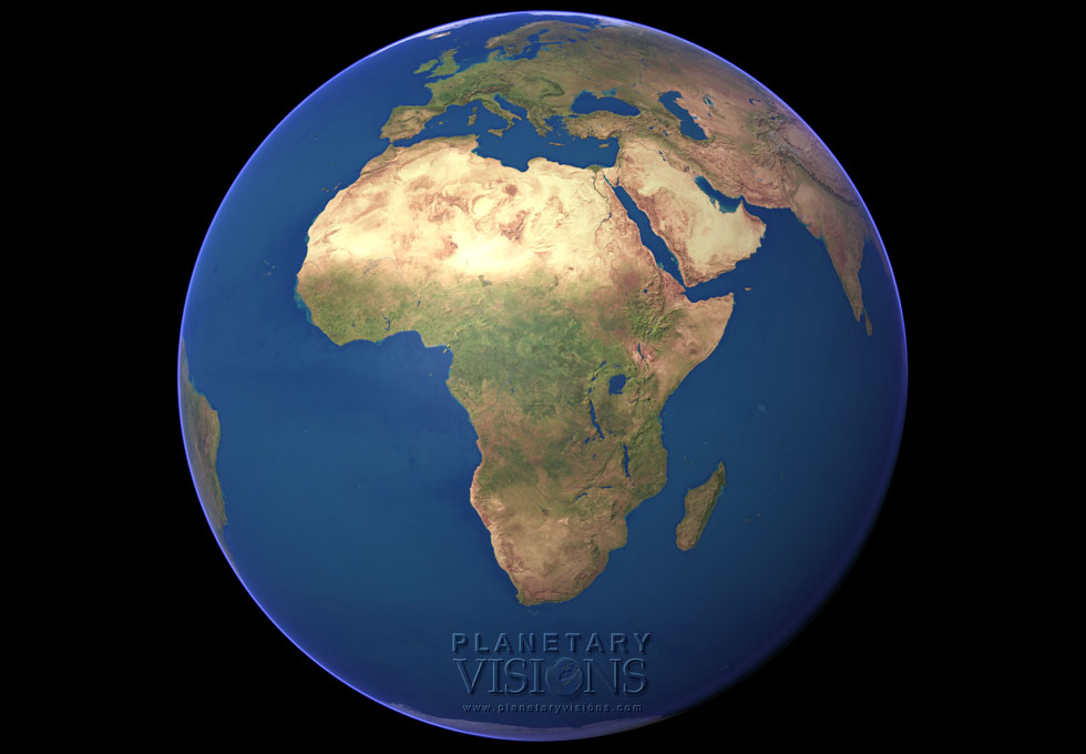 Cloud-free globe satellite earth