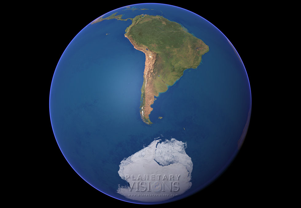 Cloud-free globe satellite earth
