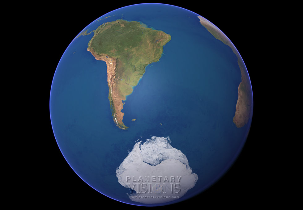 Cloud-free globe satellite earth