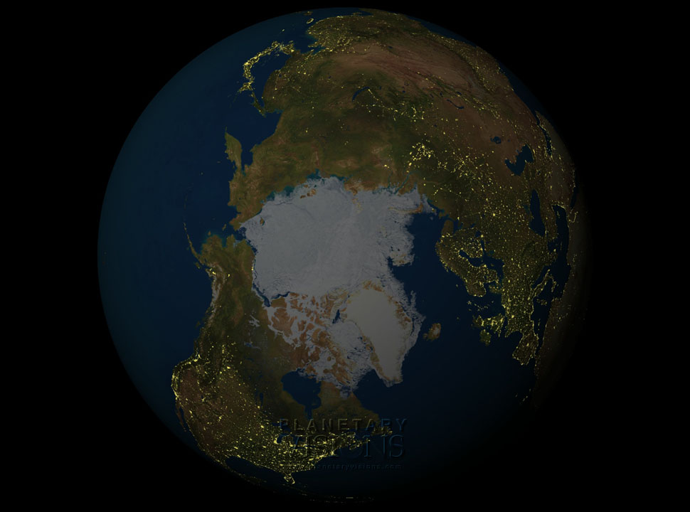 City lights satellite earth night