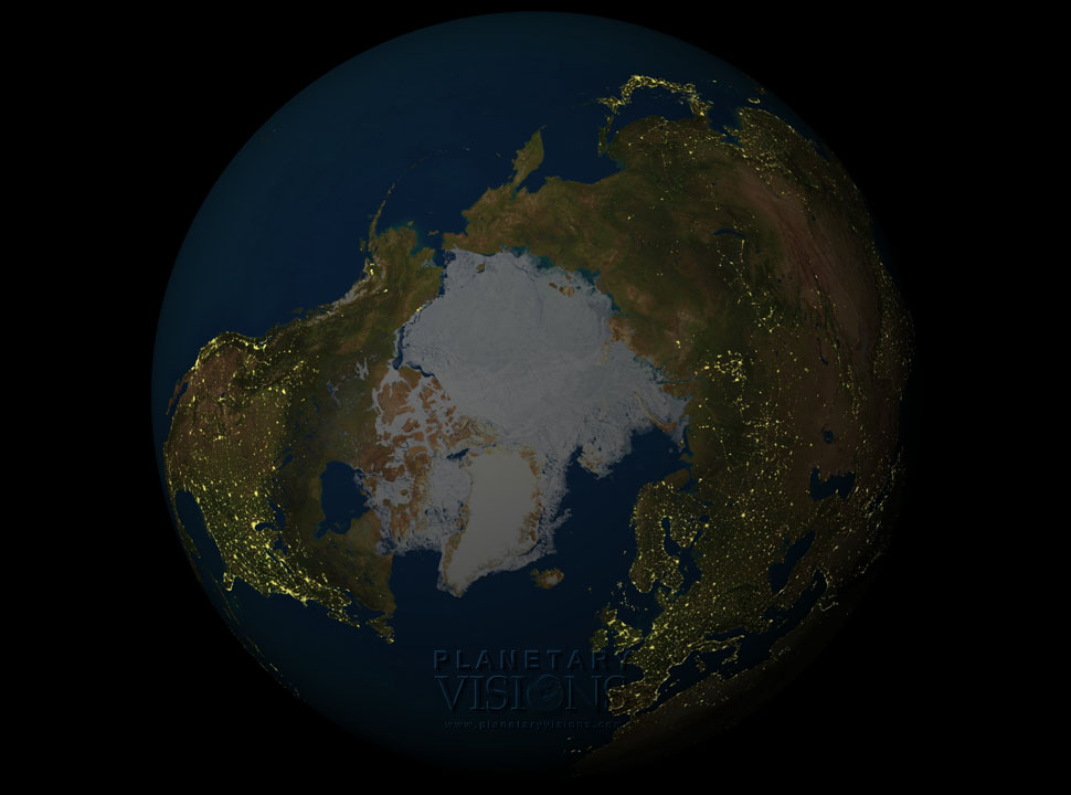 City lights satellite earth night