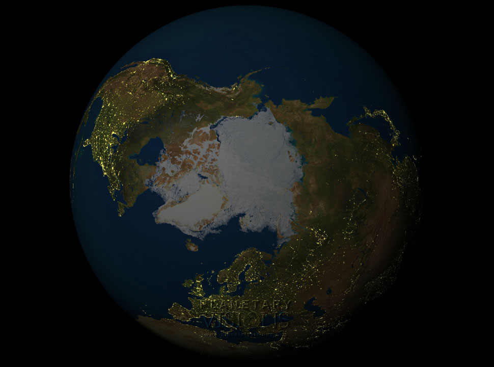 City lights satellite earth night