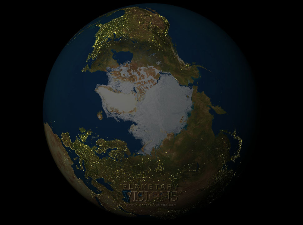 City lights satellite earth night