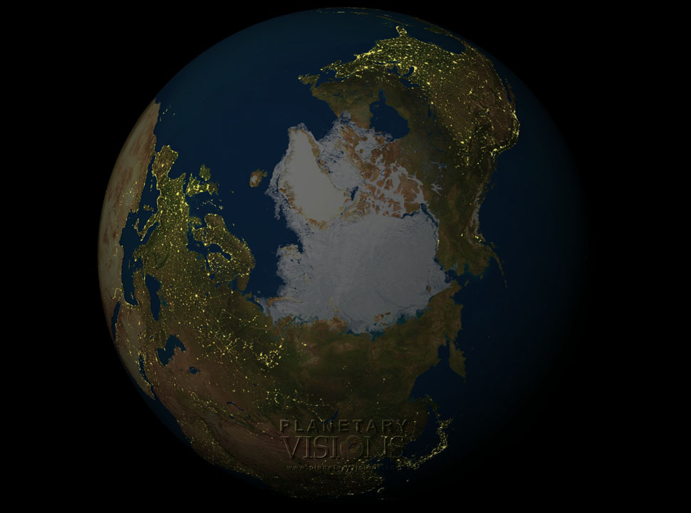 City lights satellite earth night