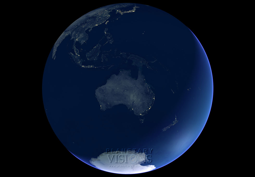 City lights satellite earth night