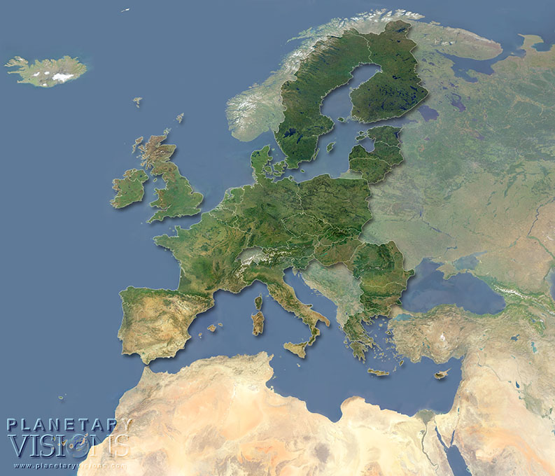 Satellite image of The European Union 2007