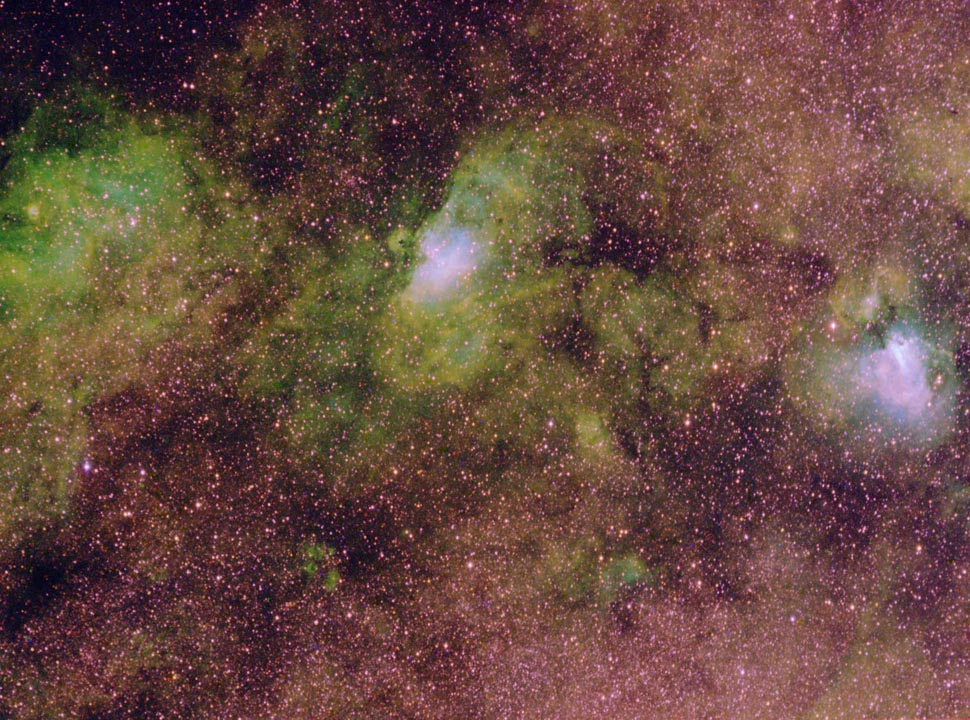 M16, NGC 6611 + M17 + NGC 6604 + Sh2-53 + B95 nebula