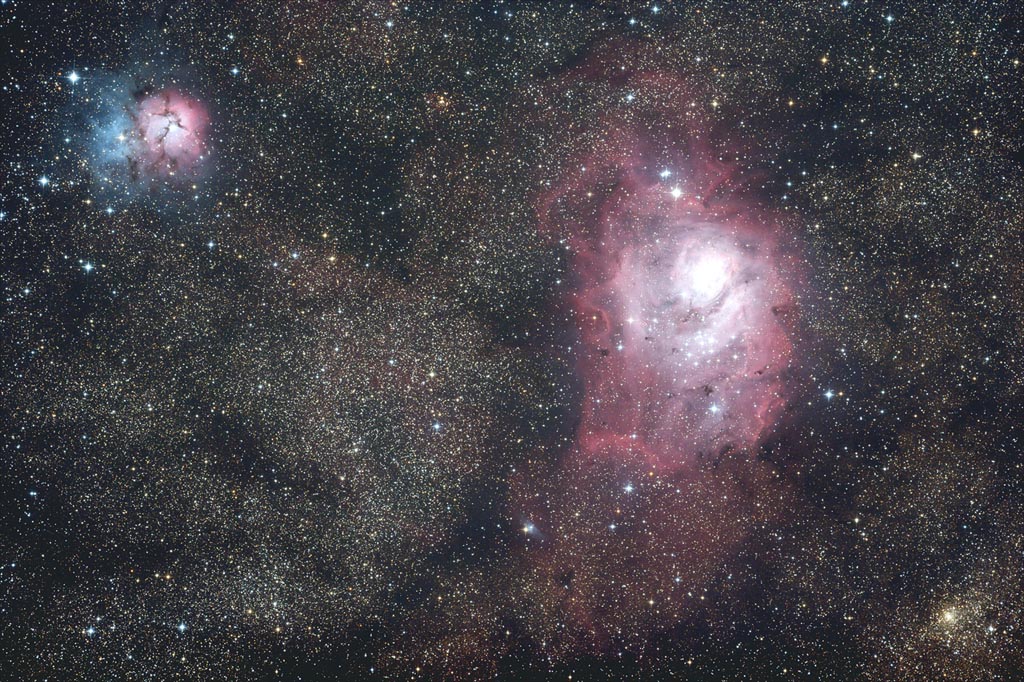 NGC 6523, Lagoon Nebula + NGC 6514, Trifid Nebula nebula