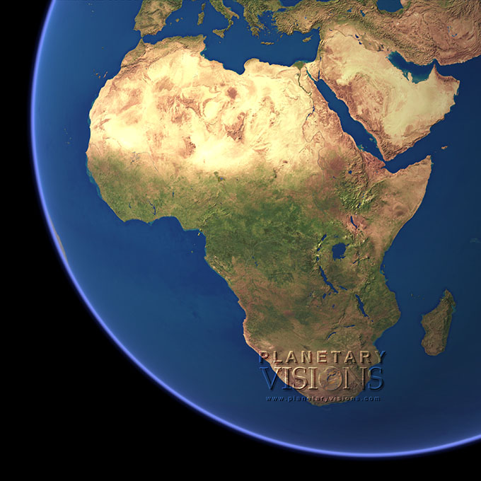 Cloud-free view of Africa.