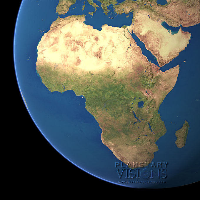 Cloud-free view of Africa.