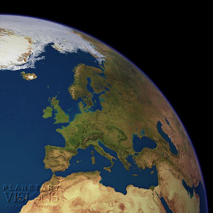 Cloud-free view of Europe.