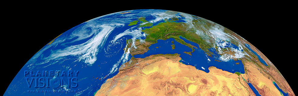 Europe with clouds