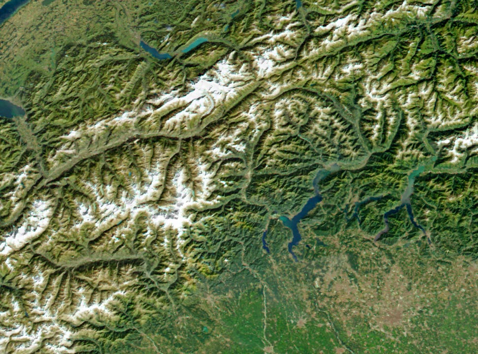 The Alps -  Satellite Imagemap 250m Europe
